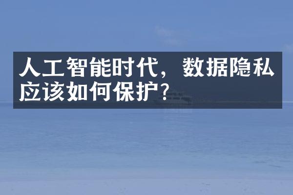 人工智能时代，数据隐私应该如何保护？