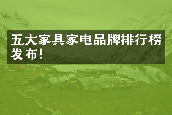 五大家具家电品牌排行榜发布！