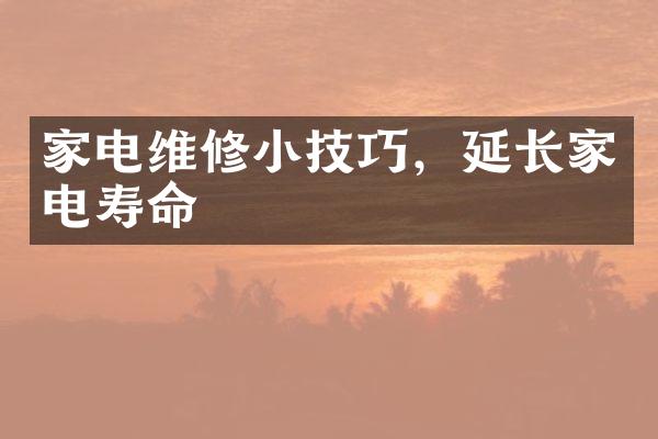 家电维修小技巧，延长家电寿命