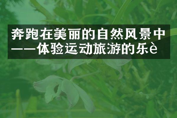 奔跑在美丽的自然风景中——体验运动旅游的乐趣