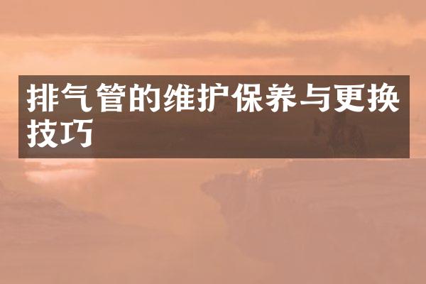 排气管的维护保养与更换技巧