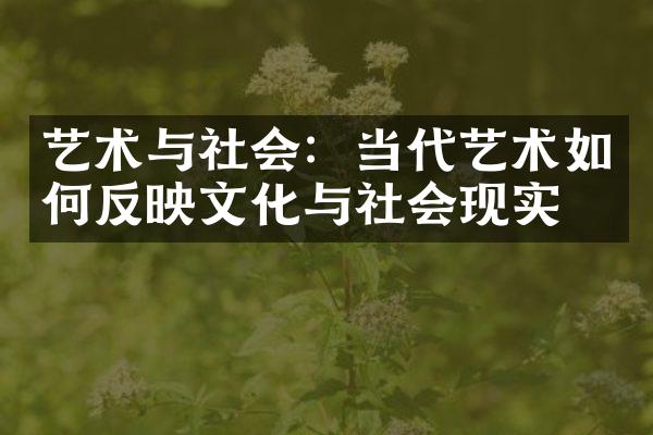 艺术与社会：当代艺术如何反映文化与社会现实