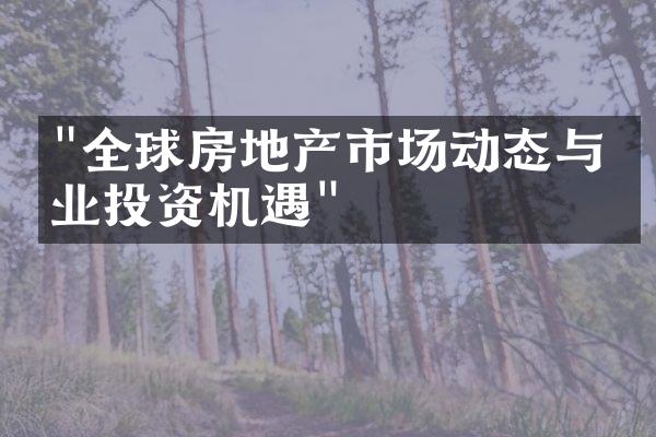 "全球房地产市场动态与物业投资机遇"