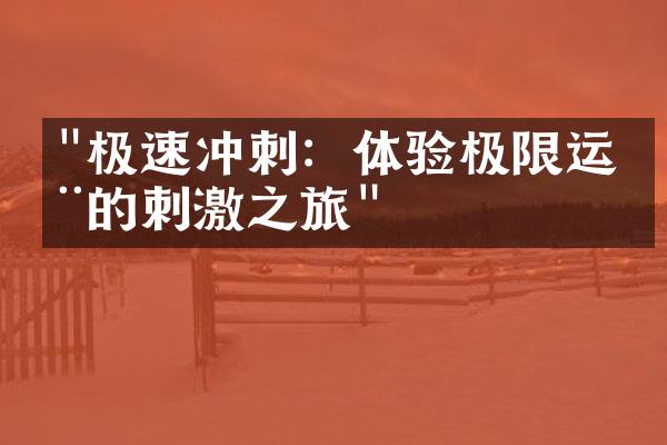 "极速冲刺：体验极限运动的刺激之旅"