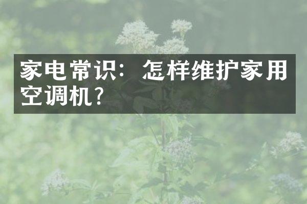 家电常识：怎样维护家用空调机？