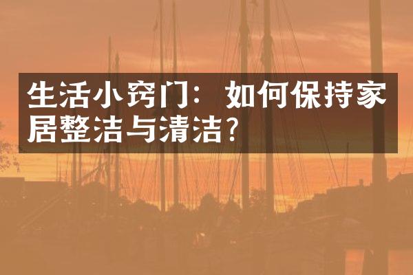生活小窍门：如何保持家居整洁与清洁？