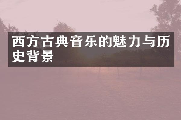 西方古典音乐的魅力与历史背景