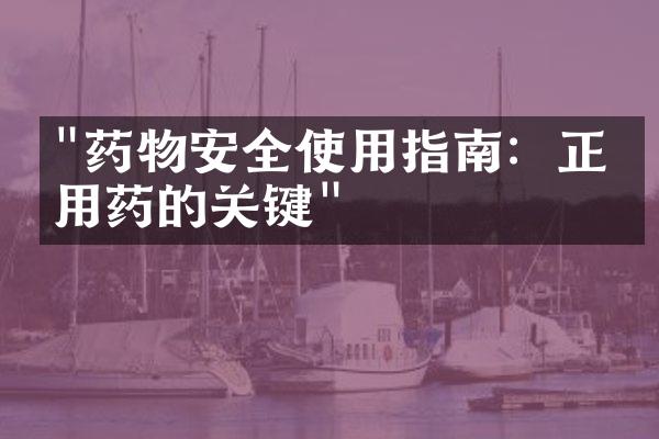 "药物安全使用指南：正确用药的关键"
