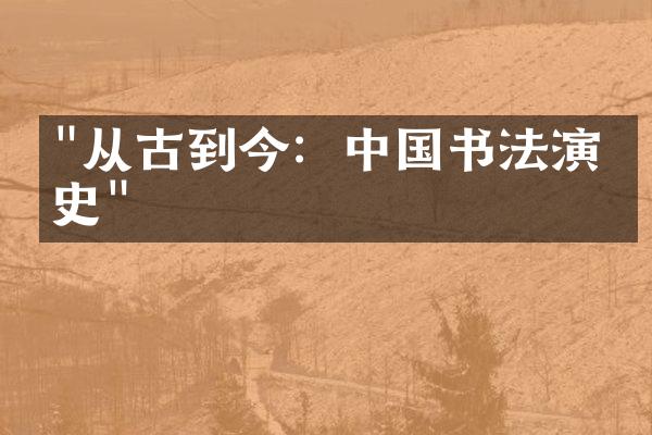 "从古到今：中国书法演变史"