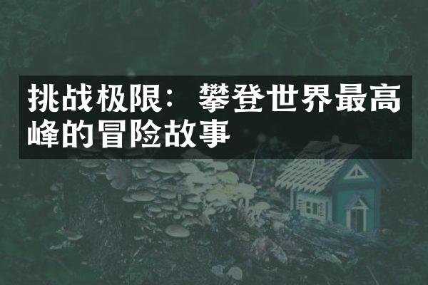 挑战极限：攀登世界最高峰的冒险故事