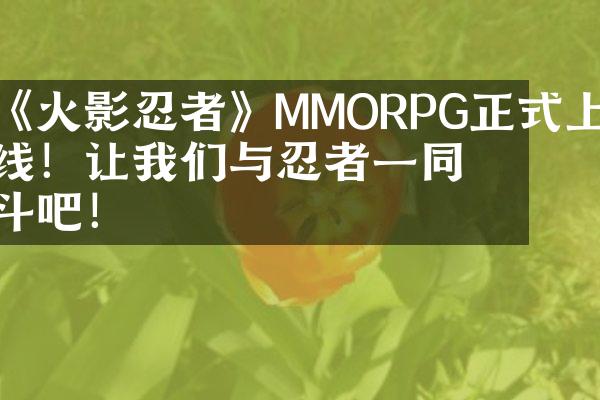 《火影忍者》MMORPG正式上线！让我们与忍者一同战斗吧！