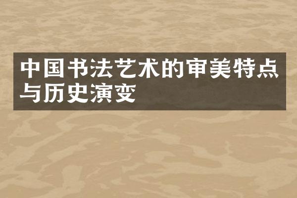 中国书法艺术的审美特点与历史演变