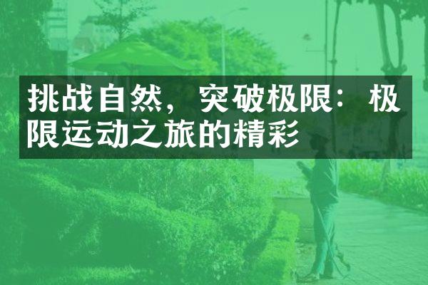 挑战自然，突破极限：极限运动之旅的精彩