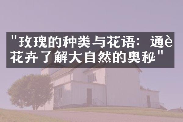 "玫瑰的种类与花语：通过花卉了解大自然的奥秘"