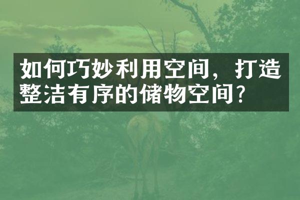 如何巧妙利用空间，打造整洁有序的储物空间？