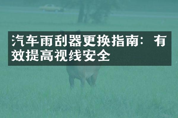 汽车雨刮器更换指南：有效提高视线安全
