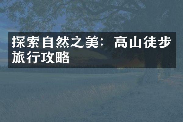 探索自然之美：高山徒步旅行攻略