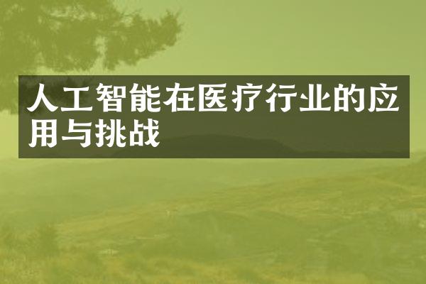 人工智能在医疗行业的应用与挑战