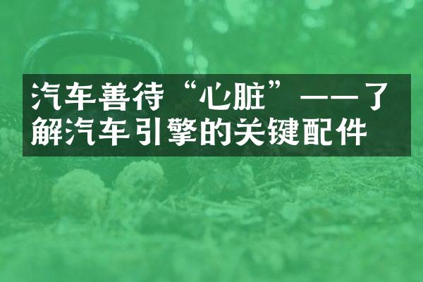 汽车善待“心脏”——了解汽车引擎的关键配件