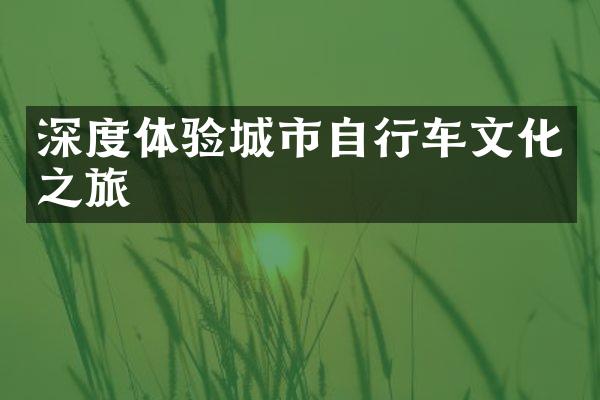 深度体验城市自行车文化之旅