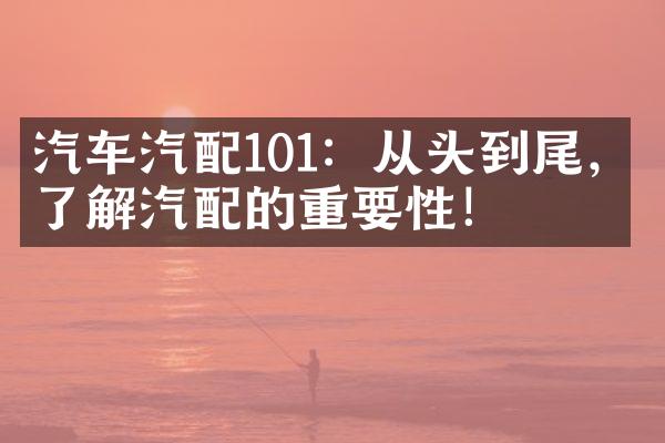 汽车汽配101：从头到尾，了解汽配的重要性！