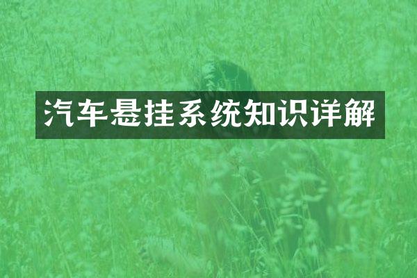 汽车悬挂系统知识详解