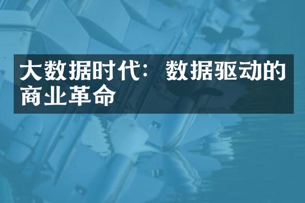 大数据时代：数据驱动的商业革命