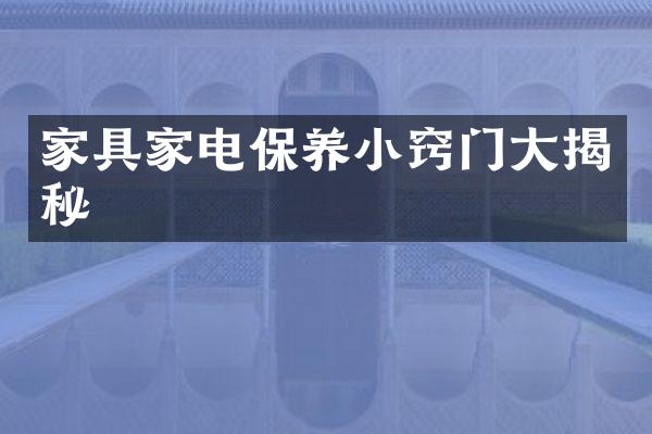 家具家电保养小窍门大揭秘