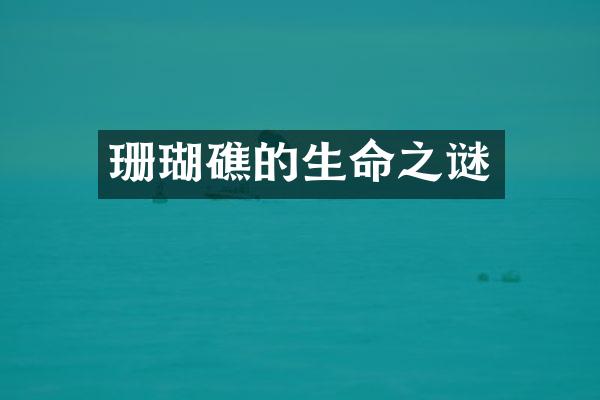 珊瑚礁的生命之谜