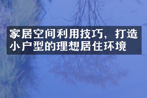 家居空间利用技巧，打造小户型的理想居住环境