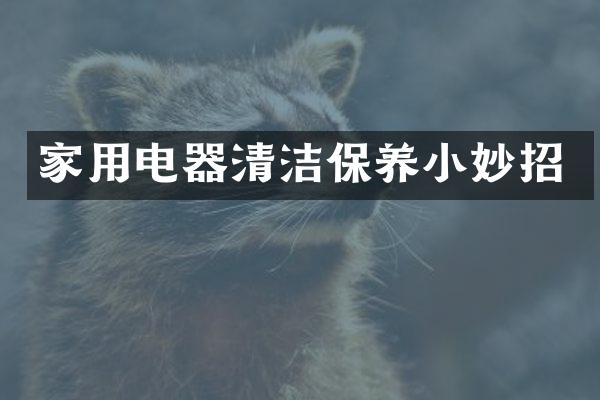 家用电器清洁保养小妙招