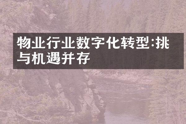 物业行业数字化转型:挑战与机遇并存