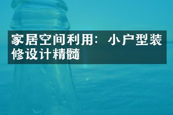 家居空间利用：小户型装修设计精髓