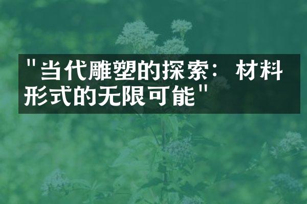 "当代雕塑的探索：材料与形式的无限可能"