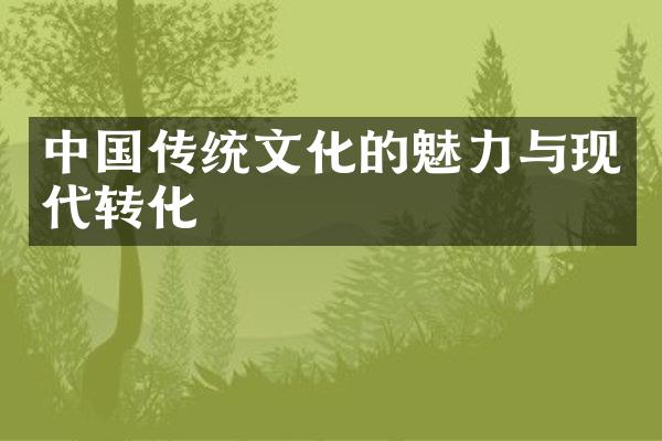 中国传统文化的魅力与现代转化