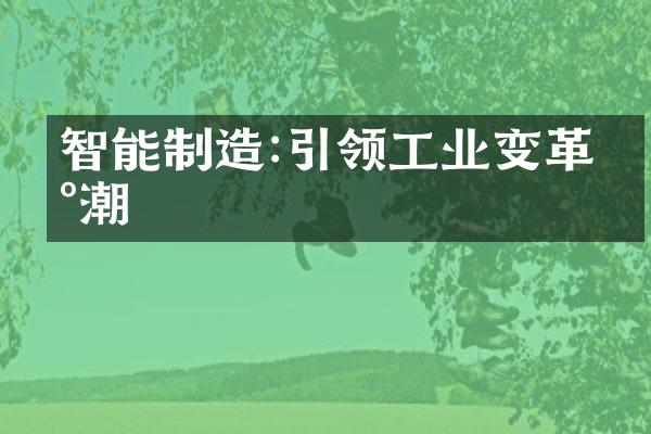 智能制造:引领工业变革新潮