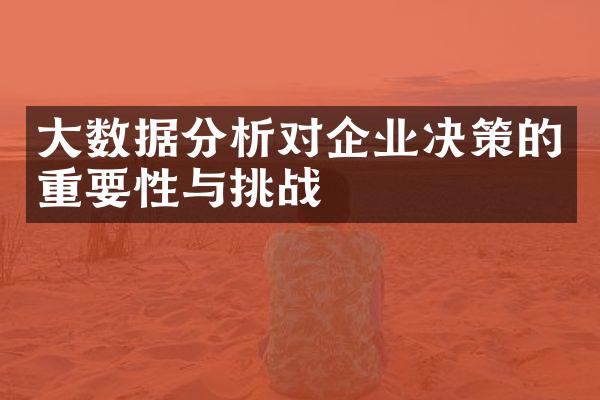 大数据分析对企业决策的重要性与挑战