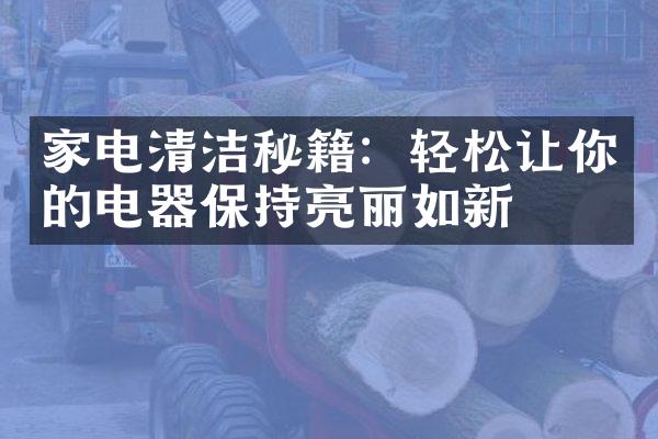 家电清洁秘籍：轻松让你的电器保持亮丽如新