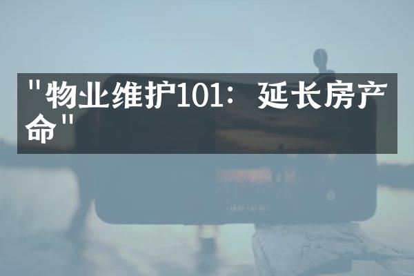"物业维护101：延长房产寿命"