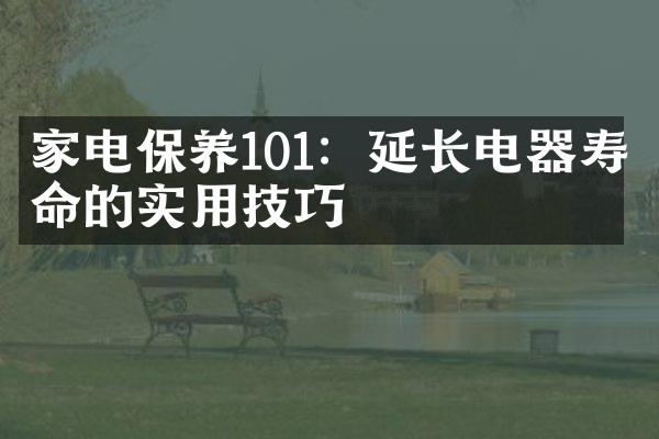 家电保养101：延长电器寿命的实用技巧
