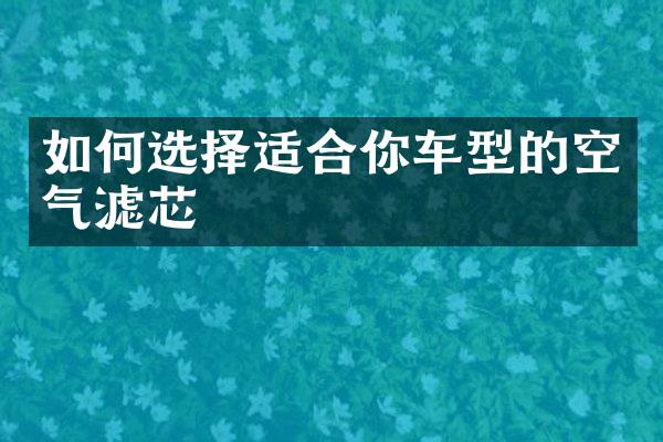 如何选择适合你车型的空气滤芯