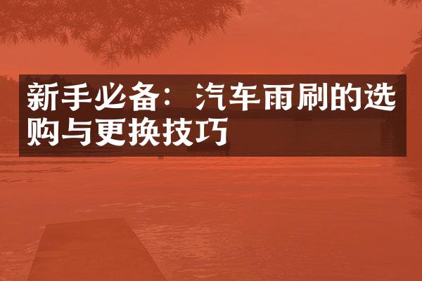 新手必备：汽车雨刷的选购与更换技巧
