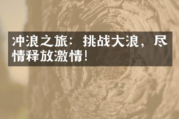 冲浪之旅：挑战大浪，尽情释放激情！