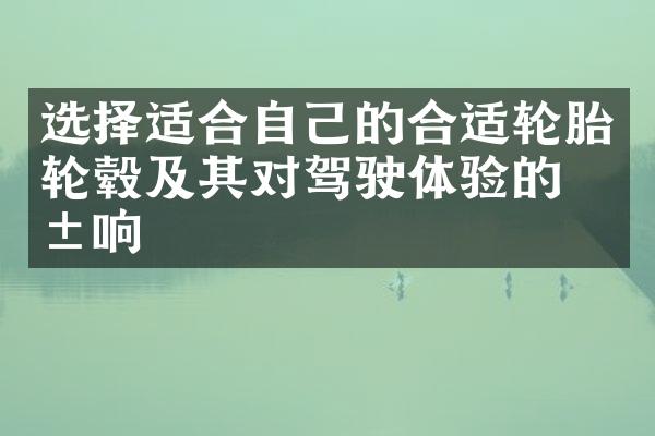选择适合自己的合适轮胎轮毂及其对驾驶体验的影响