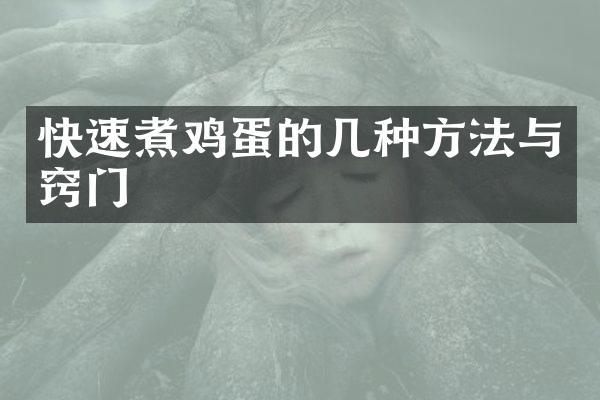 快速煮鸡蛋的几种方法与窍门