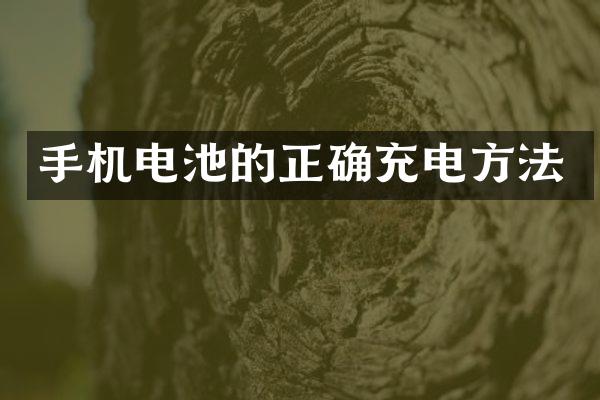 手机电池的正确充电方法