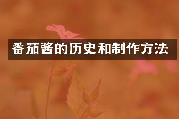 番茄酱的历史和制作方法