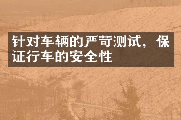 针对车辆的严苛测试，保证行车的安全性