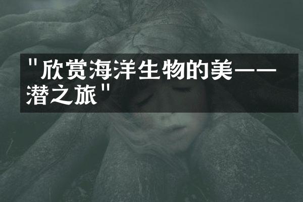 "欣赏海洋生物的美——浮潜之旅"