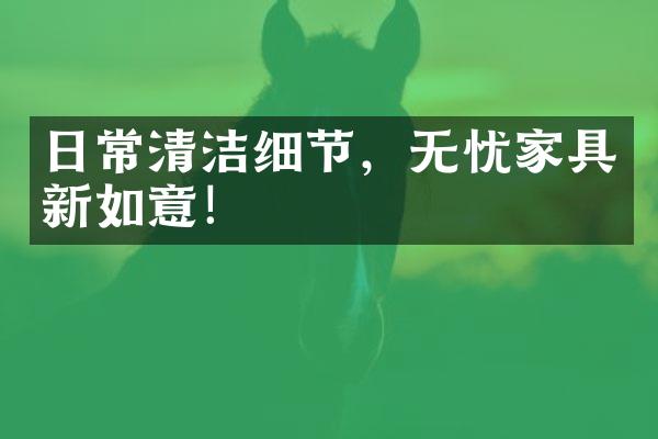 日常清洁细节，无忧家具新如意！